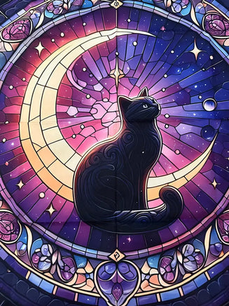 Black Cat Moon Flowers Altar/Cloth