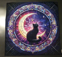 Black Cat Moon Flowers Altar/Cloth