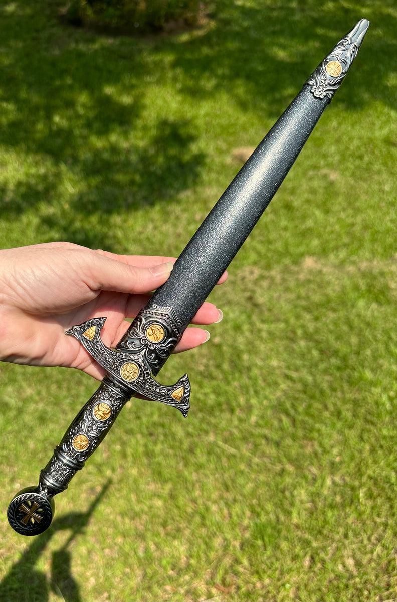 Templar Crusader Knight's Short Sword Dagger| Gems & Minerals Rock