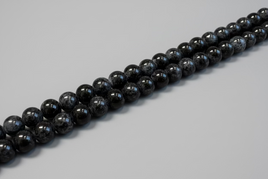 Black Crackle Glass Bead Strand