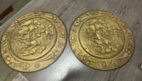 Vintage English Peerage Embossed Brass Wall Plates 14 1/2″