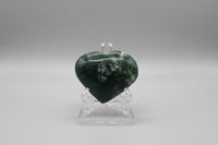 Moss Agate Carved Heart #2