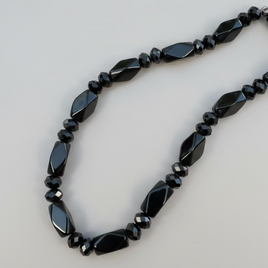 Black Glass Assorted Bead Strand