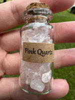 Pink Quartz Chips In Bottle