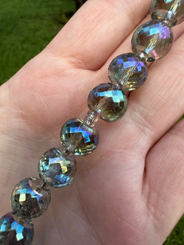 Large Faceted Glass Bead Strand