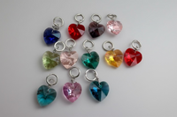 Set of (12) Crystal Heart Pendants
