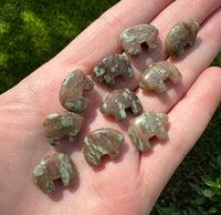 Moss Agate Bear Beads 17x14mm