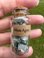 Moss Agate Chips In Bottle