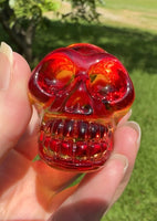 Red & Yellow Glass Skull