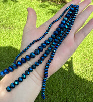 Blue Glass Faceted Bead Multi-Strand
