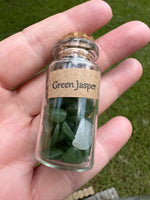 Green Jasper Chips In Bottle