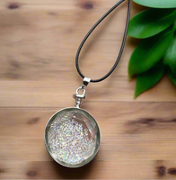 Glass Pendant with Movable Aurora Borealis Pieces