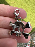 Nickel Free Skull & Bones Clip Charm Necklace