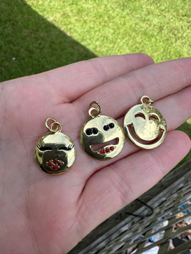 Emoji Pendants Set of 3 Goldtone