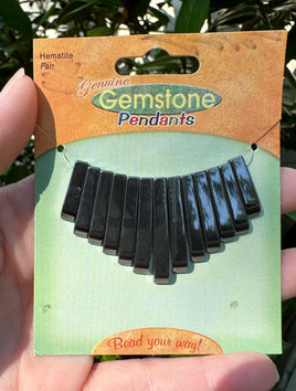 Hematite Fan Pendant