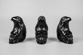 Black Obsidian Skull with Eagle