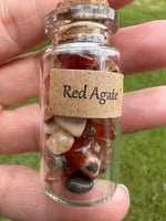 Red Agate Chips In Bottle