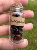 Red Obsidian Chips In Bottle