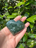 Moss Agate Carved Heart #4