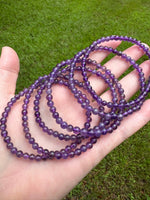 Natural Amethyst 4mm 7.5” Bracelet