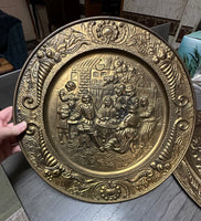 Vintage English Peerage Embossed Brass Wall Plates 14 1/2″