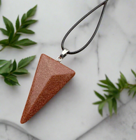 Goldstone Triangle Pendant & Necklace