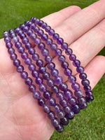 Natural Amethyst 4mm 7.5” Bracelet