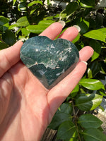 Moss Agate Carved Heart #5