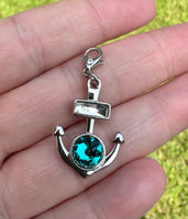 Silvertone Anchor Pendant/Clip Necklace