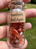 Southern Red Agate Chips In Bottle