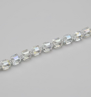 Aurora Borealis Glass Cube Bead Strand