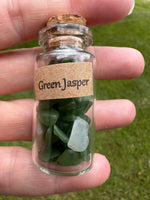 Green Jasper Chips In Bottle