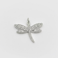 Silvertone Dragonfly Charm