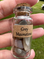 Grey Moonstone Chips In Bottle
