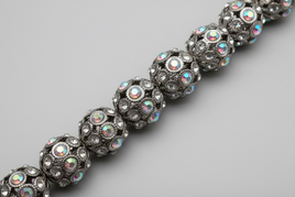 Aurora Borealis Large Metal Bead Strand