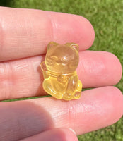 Mini Candy Fluorite Cat Carving