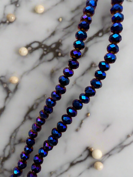 Purple-Blue Faceted Glass Beads