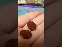 Goldstone 18x13mm Cabochon Pair