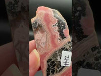 Rhodochrosite Slab #12 – Natural Pink Banded Mineral Specimen – Polished Display Stone