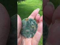 Moss Agate Polished Round Slice #21