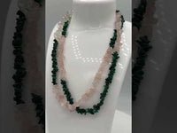 Heart Chakra Trinity – Rose Quartz, Malachite & Clear Quartz Necklace