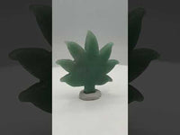 Green Aventurine Cannabis Leaf Carving #4