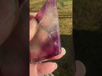Rhombus Shaped Fluorite Carving with Stand #7