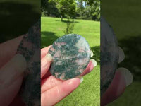 Moss Agate Polished Round Slice #18