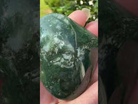 Moss Agate Carved Heart #2
