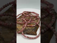 Rhodochrosite 4-4.5mm Stretch Bracelet 7.5"
