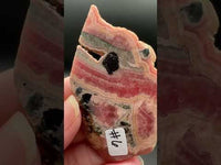 Rhodochrosite Slab #6 – Pink Banded Natural Stone Specimen with Matrix & Natural Cavity