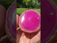 Dyed Pink Agate Slice #15