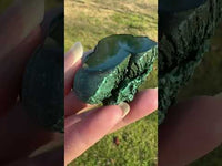 Malachite Polished Top with Rough Bottom