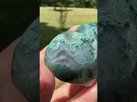 Moss Agate Carved Heart #9